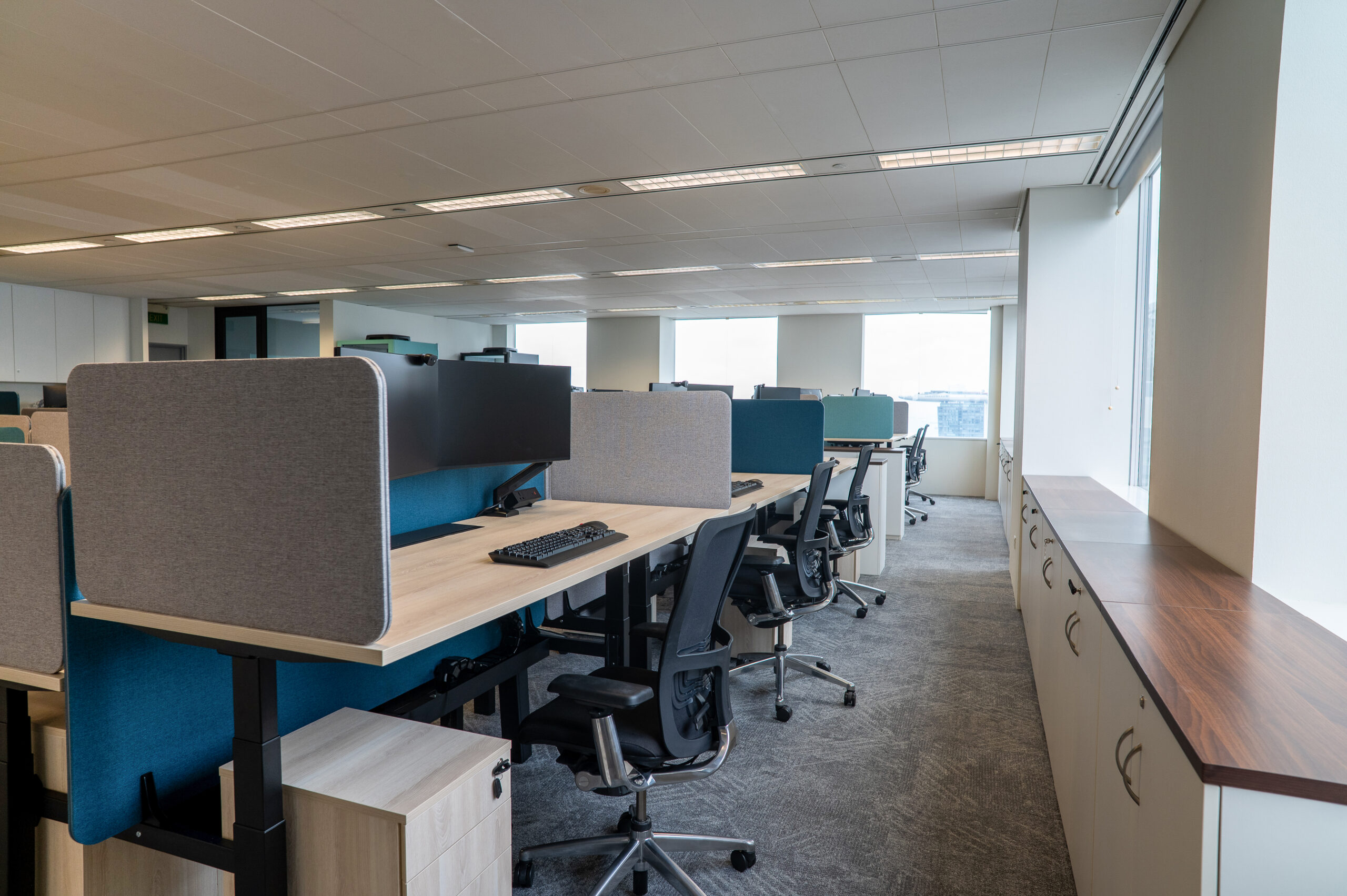 Interior Design for Offices in Singapore, Kennedys Legal Solutions Office, Commercial Interior Design, Workspace, Biophilia, Height Adjustable Tables