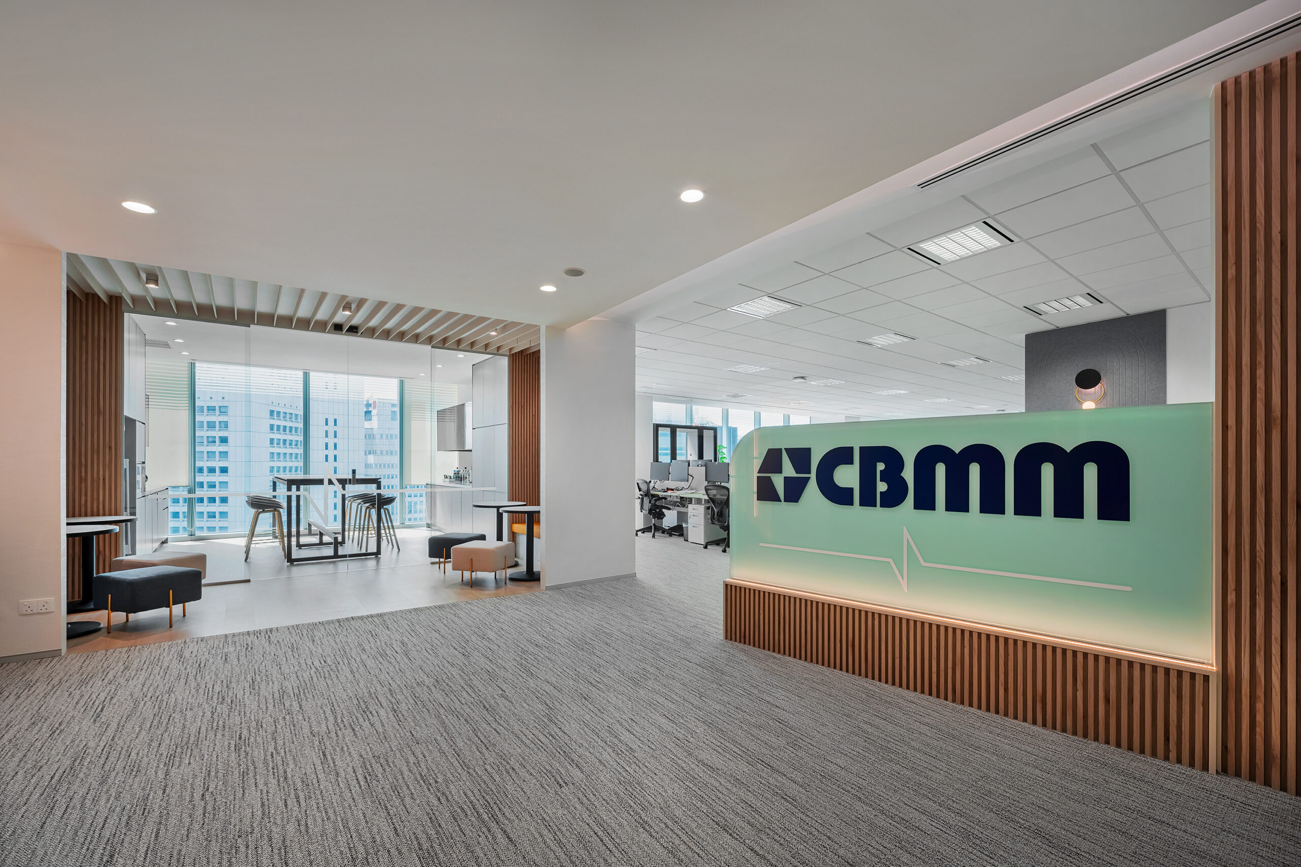 CBMM office interior design reception at Ocean Financial Centre Singapore