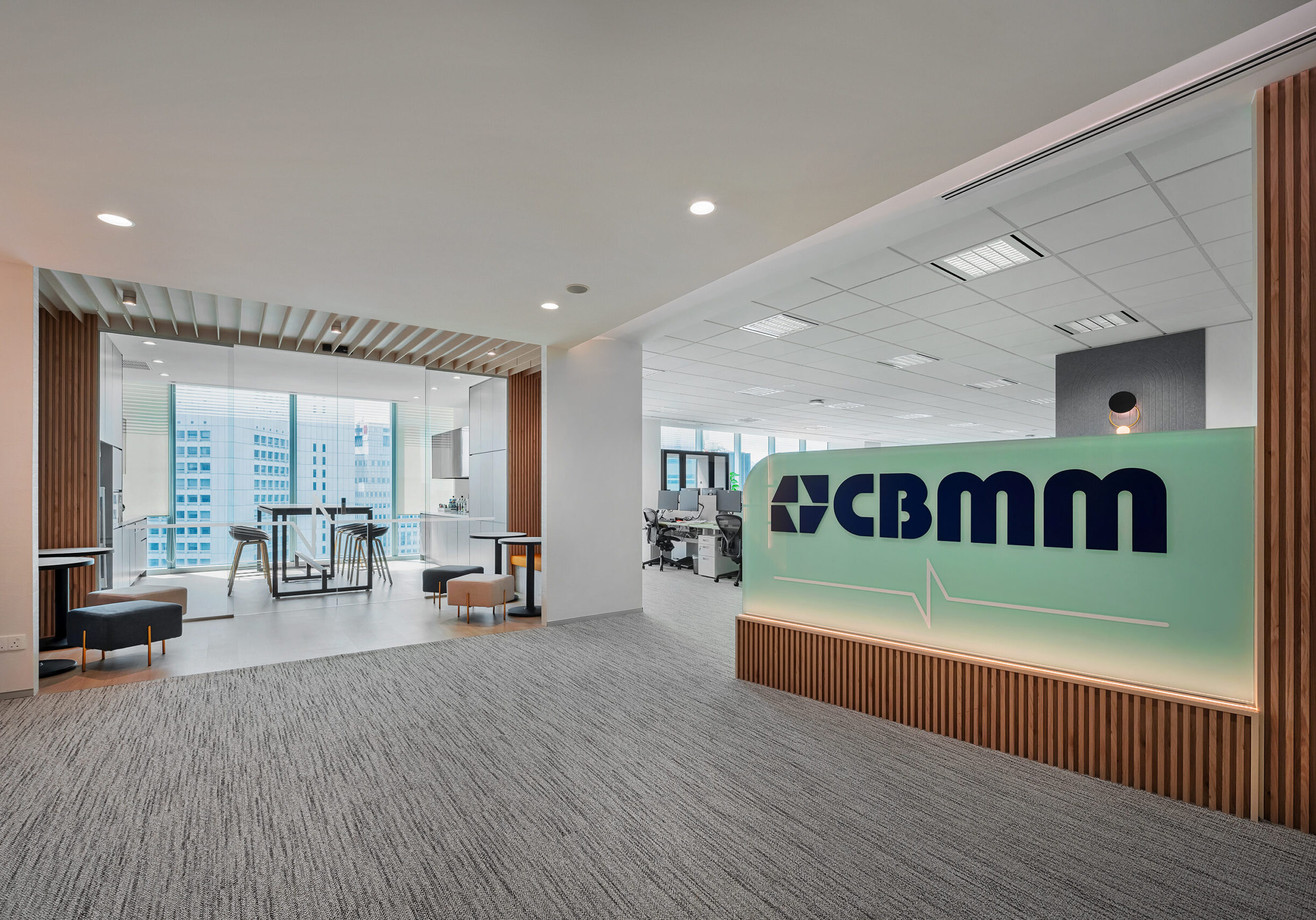 CBMM office interior design reception at Ocean Financial Centre Singapore